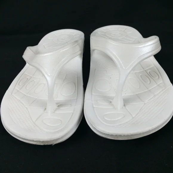 Aetrex Fiji Sandals Women Size 8 White Orthotic Arch Support Flip Flops - Picture 2 of 8